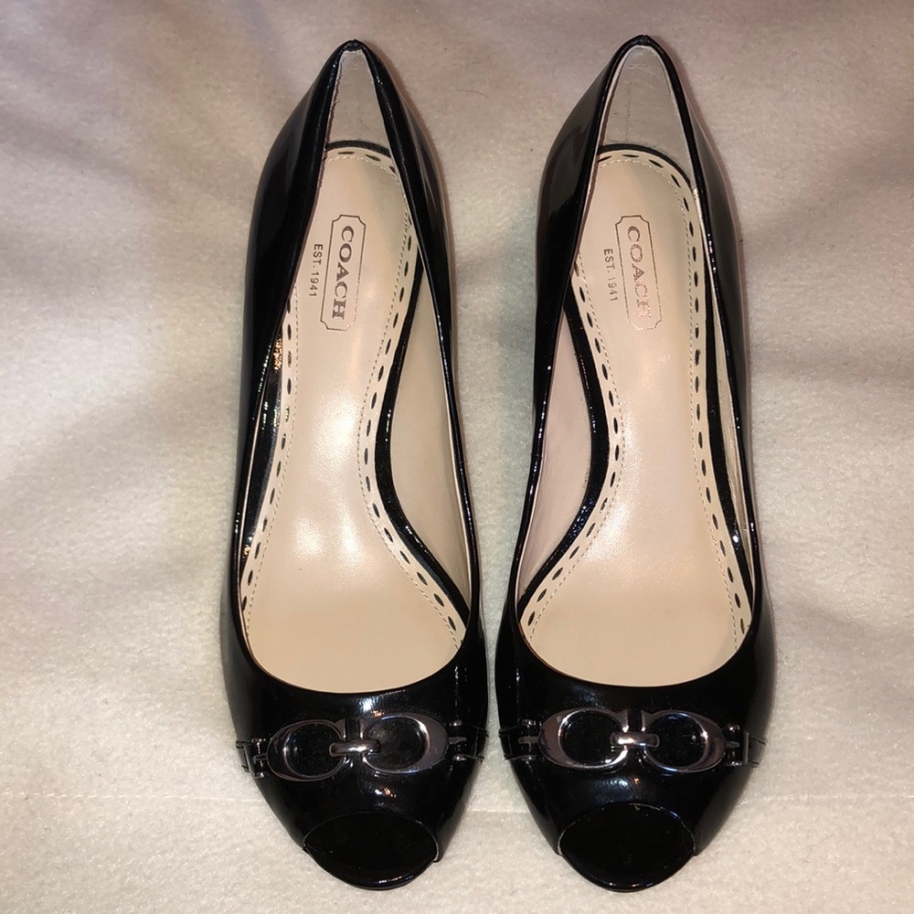 Coach Peep Toe Wedges